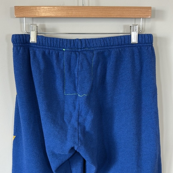 Aviator Nation Bolt Sweatpants Hand Sewn Blue Cinched Ankle Trendy Comfy Sz L - Picture 9 of 15